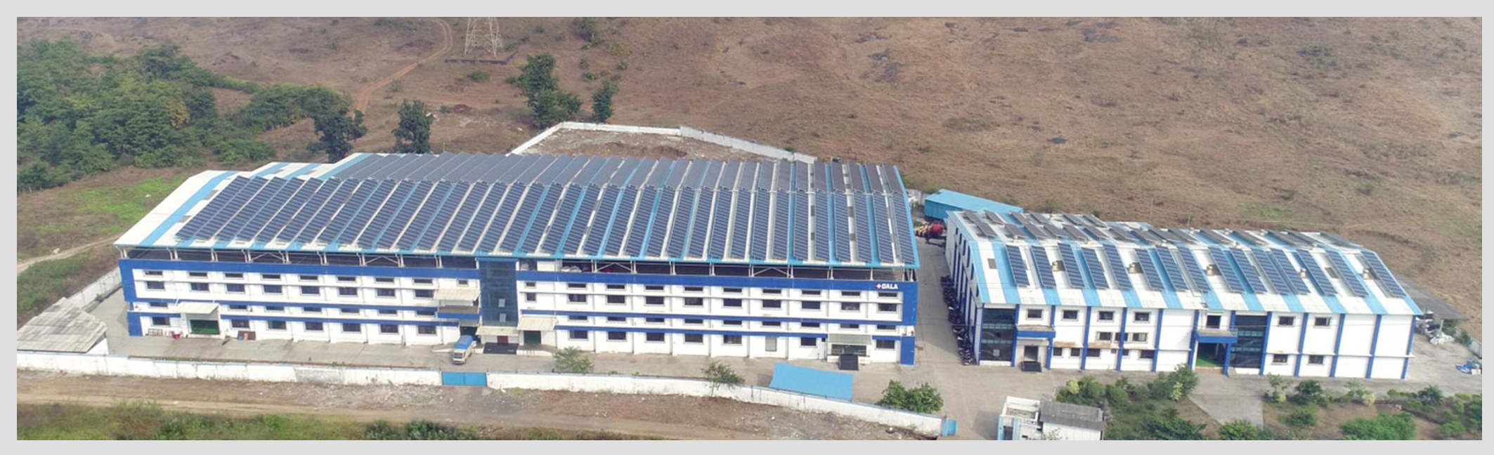 Aerial view of the Gala Thermo Shrink factories at Palghar, Maharashtra